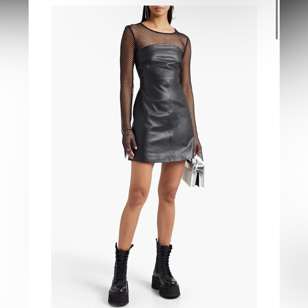 NWT Muubaa London leather mini dress. Convertible dress with removable straps.